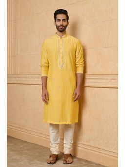 TASVA - Yellow Embroidered Kurta Pant