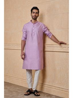 TASVA - Lilac Floral Pattern Jacquard Kurta Pant