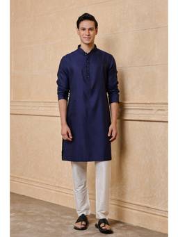 TASVA - Navy Classic Jacquard Kurta Pant
