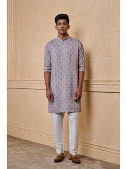 TASVA - Multi-Coloured Kurta Pant With Mirror Work Yoke Detail
