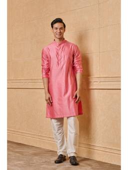 TASVA - Pink Floral Jacquard Kurta Pant