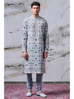 TASVA - Medium Blue Printed Kurta Pant