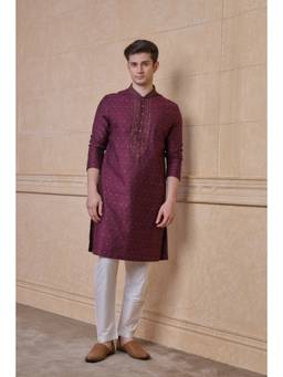 TASVA - Wine Jacquard Kurta Pant