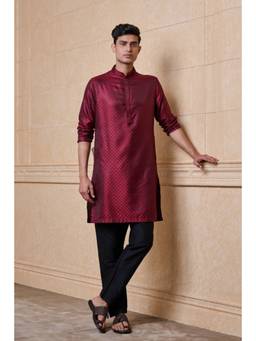 TASVA - Maroon Classic Jacquard Kurta Pant