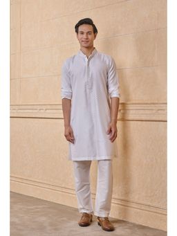 TASVA - Ivory Classic Jacquard Kurta Pant