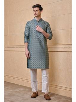 TASVA - Light Blue All Over Printed Kurta Pant