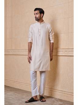 TASVA - Beige Jacquard Kurta Pant