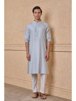 TASVA - Light Blue Jacquard Kurta Pant
