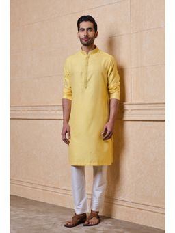 TASVA - Yellow Jacquard Kurta Pant