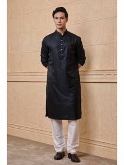 TASVA - Black Jacquard Kurta Pant