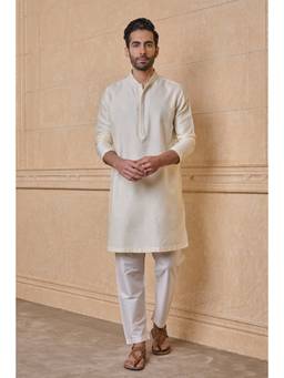 TASVA - Beige Jacquard Kurta Pant