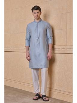 TASVA - Light Grey Jacquard Kurta Pant