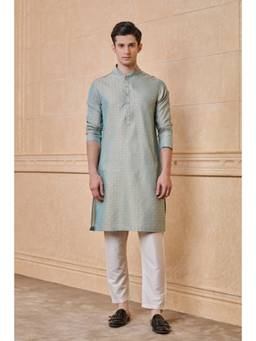 TASVA - Blue Jacquard Kurta Pant