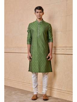 TASVA - Green Jacquard Kurta Pant