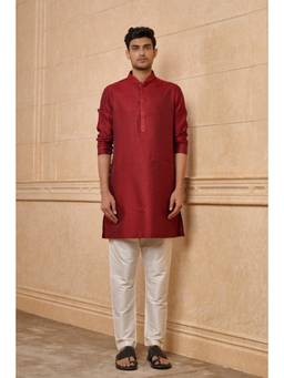 TASVA - Maroon Jacquard Kurta Pant