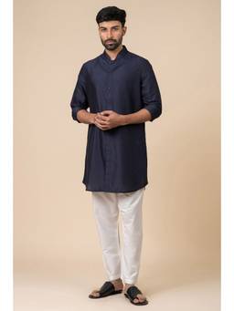 TASVA - Navy Straight Center Open Kurta