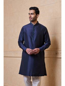 TASVA - Navy Single Kurta With Tape