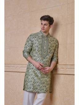 TASVA - Light Green All Over Printed Single Kurta