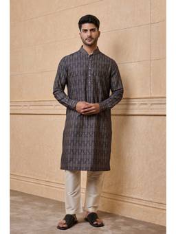 TASVA - Navy All Over Printed Single Kurta
