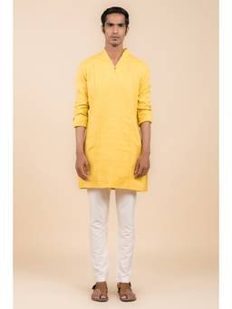 TASVA - Classic Yellow Cotton Kurta