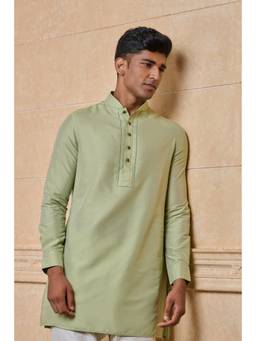TASVA - Green Stylised Kurta With Jaali Detailing