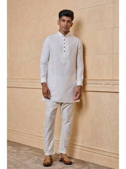 TASVA - Ivory Stylised Kurta With Jaali Detailing