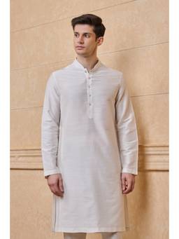 TASVA - Ivory Classic Solid Single Kurta