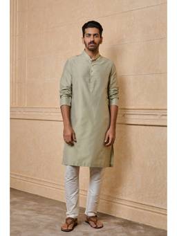 TASVA - Light Green Classic Solid Single Kurta