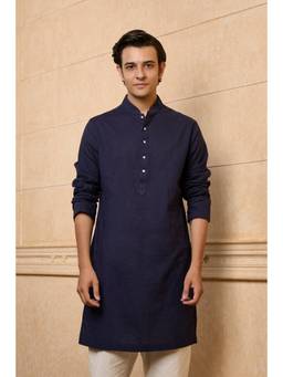 TASVA - Navy Cotton Kurta
