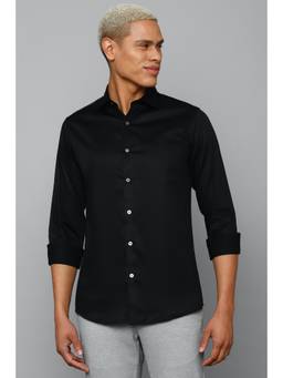 Allen Solly - Men Black Slim Fit Solid Full Sleeves Casual Shirt