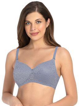 Amante - Floral Romance Non Wired Lightly Padded Non-Wired Lace Bra-Grey