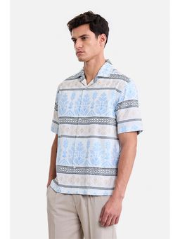 Snitch - Multi-Color Geometric Collar Neck Shirt