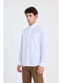 Snitch - White Solid/Plain Collar Neck Shirt