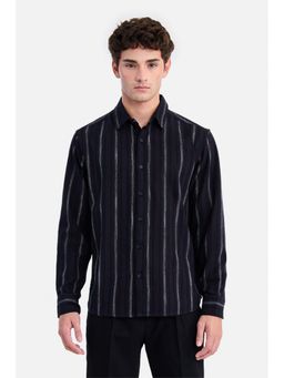 Snitch - Black Stripes Collar Neck Shirt