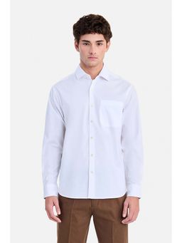 Snitch - White Solid/Plain Collar Neck Shirt