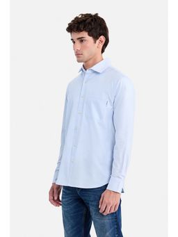 Snitch - Blue Solid/Plain Collar Neck Shirt