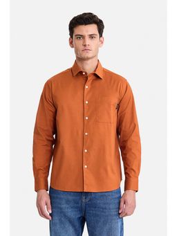 Snitch - Rust Solid/Plain Collar Neck Shirt