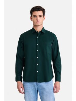Snitch - Green Solid/Plain Collar Neck Shirt