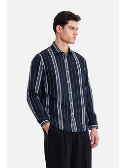 Snitch - Black Stripes Collar Neck Shirt