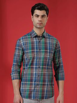 CRIMSOUNE CLUB - Multi-Color Checks Collar Neck Shirt