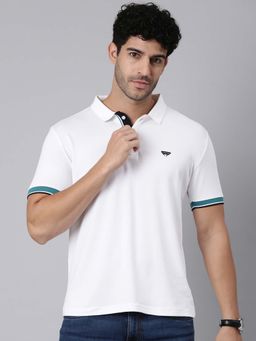Classic Polo - White Solid/Plain Collar Neck Polo T-Shirt