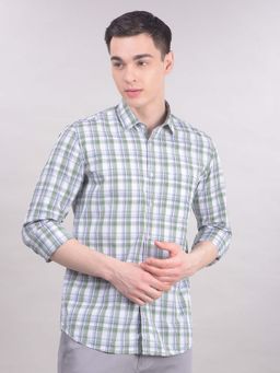 CRIMSOUNE CLUB - Green Checks Collar Neck Shirt