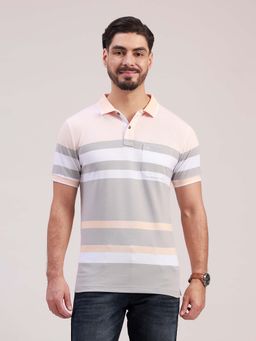 Classic Polo - Multi-Color Colorblock Collar Neck Polo T-Shirt