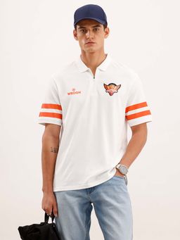 WROGN - White SRH Jersey Solid/Plain Collar Neck Polo T-Shirt