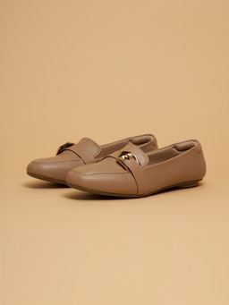 ERIDANI - Nathalie Beige Buckle Formal Ballerina