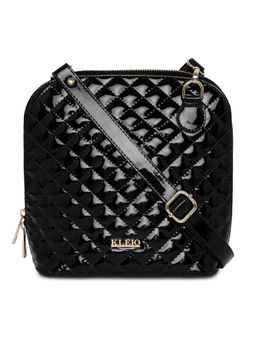 KLEIO - Patent PU Leather Party Side Sling Crossbody Handbag for Women Girls (HO8052KL-BL)(BLACK)