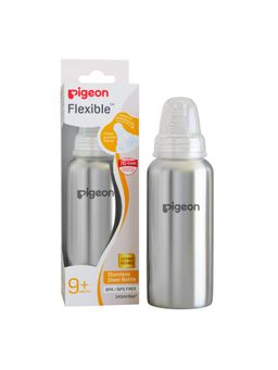 Pigeon - Plastic Hood & Cap Steel Bottle (12-18 Months)