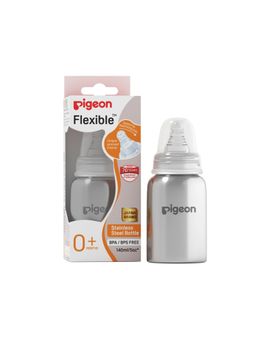 Pigeon - Plastic Hood & Cap Steel Bottle (12-18 Months)