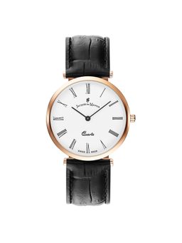 Jacques Du Manior - Classic Swiss Made Analogue White Round Dial Mens Watch- Lor.49