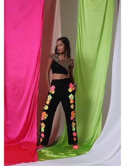 The House of She’s by Divya Gupta - Dusk Till Dawn The Draped Black Top With Pant Co-Ord's